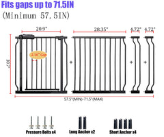 Vothco wide baby gate pressure-mounted setup shows tool-free installation.