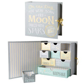 Votum Moon and Stars keepsake box front view, stylish bedside display for memories