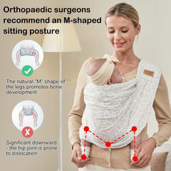 Vrbabies baby sling shoulder pads close-up with wide cushioned straps