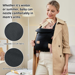 vrbabies new upgrade ergonomic baby carrier breathable back panel keeps baby and caregiver cool