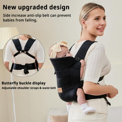 vrbabies new upgrade ergonomic baby carrier newborn to toddler range supports growing child