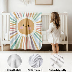 VRW Kids Blanket with cheerful sun design for sofa throws and nap time.