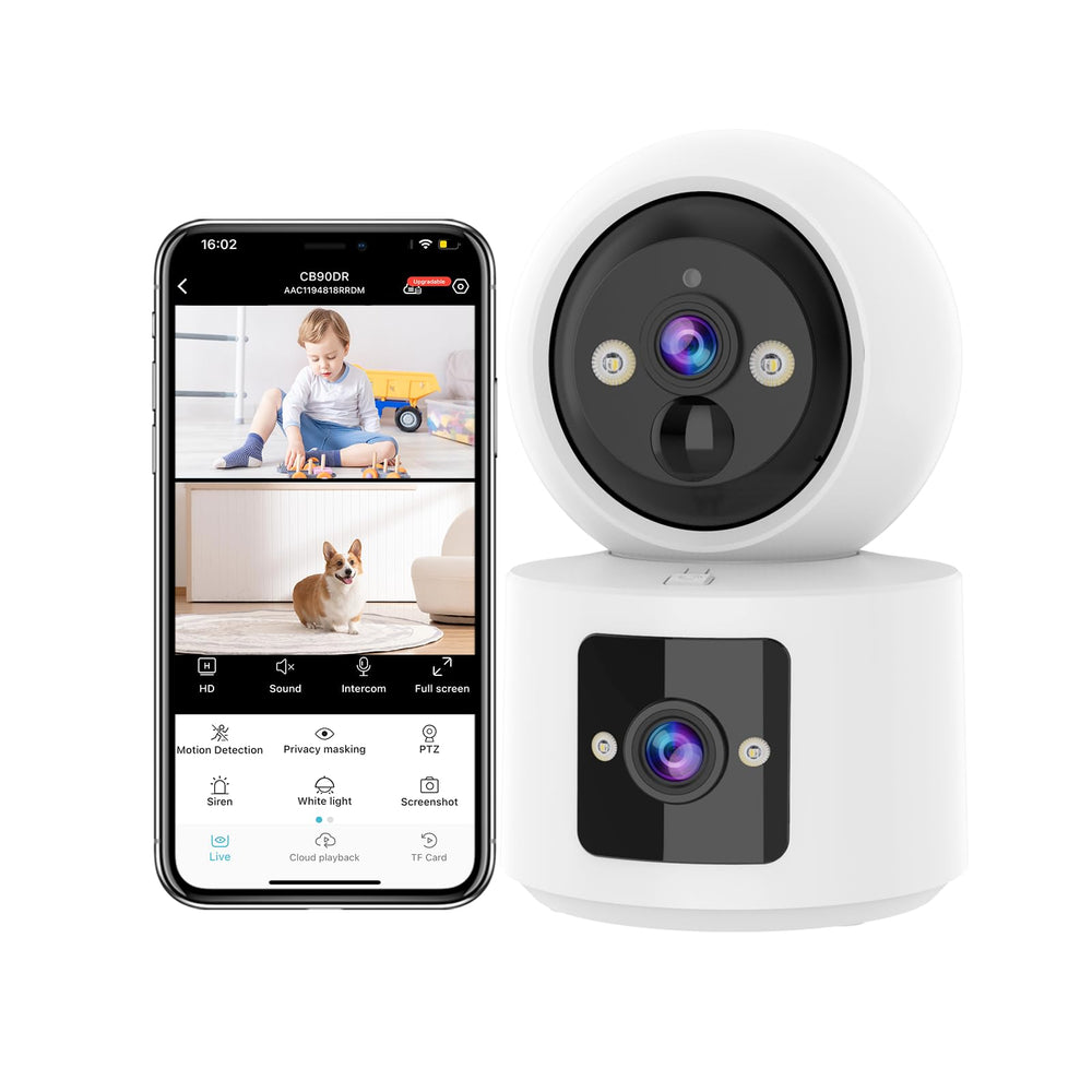 VSTARCAM dual-lens camera dual view allows simultaneous monitoring of two zones.