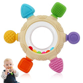 VTECHOLOGY baby teether ring closeup highlighting food-grade silicone for gentle gum relief