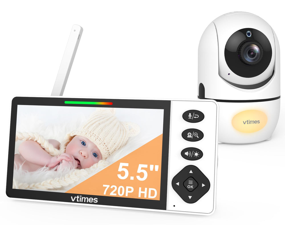 VTimes baby monitor with 5.5-inch display and crisp 720P video