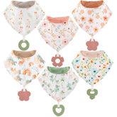 Vuminbox muslin bibs with built-in teether for mess-free feeding.