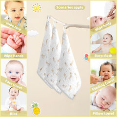 Close-up of vvfelixl washcloths with breathable cotton fibers for absorption