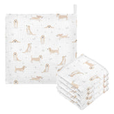 vvfelixl baby cotton washcloth with Basset Hound print for delicate newborn skin