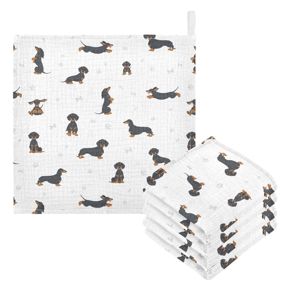 vvfelixl baby cotton washcloth with dachshund print for gentle bath time