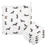 vvfelixl baby cotton washcloth with dachshund print for gentle bath time