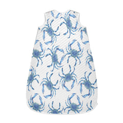 vvfelixl Blue Crabs Sleep Sack front view for cozy newborn wear