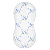 vvfelixl blue ribbon bow burp cloth front view provides secure shoulder coverage for newborns