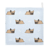 vvfelixl cute French bulldog sleeping baby burp cloth on changing table, soft and absorbent.