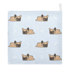 vvfelixl cute French bulldog sleeping baby burp cloth on changing table, soft and absorbent.