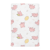 vvfelixl dance pink pig crib sheet close-up shows soft, breathable fabric.