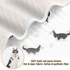 vvfelixl Husky Black blanket ideal for stroller outings.