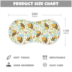 vvfelixl Bumble Bee pattern burp cloth offers gentle drool protection