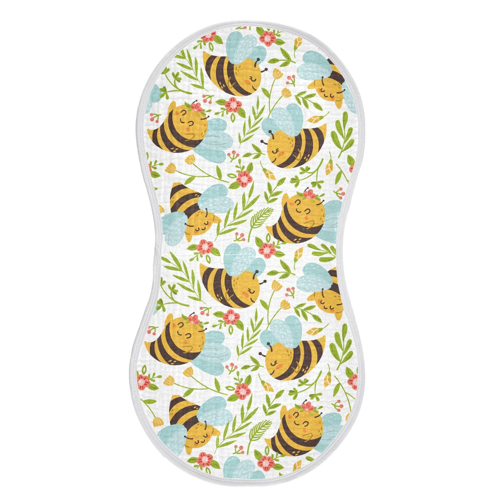 vvfelixl Honey Bee muslin burp cloth shows soft cotton and quick absorption