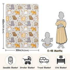Vvfelixl receiving blanket 30x40, versatile for nursery and car seat.