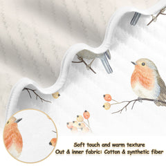 vvfelixl robin birds swaddle-blanket-stroller: ideal for on the go warmth and easy packing.