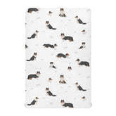 vvfelixl Rough Collie mini crib sheet fabric closeup—soft, breathable surface for baby sleep