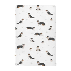vvfelixl Rough Collie mini crib sheet fabric closeup—soft, breathable surface for baby sleep
