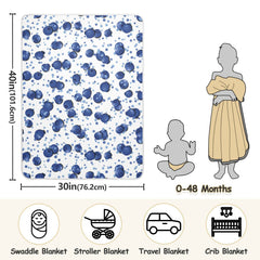 vvfelixl swaddle blanket blueberry in stroller illustrates lightweight warmth for outings