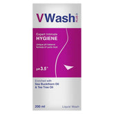 VWash intimate wash bottle front shows clean design and daily freshness.