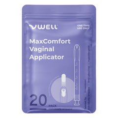 VWELL MaxComfort tapered-tip applicator for gentle insertion and comfort.