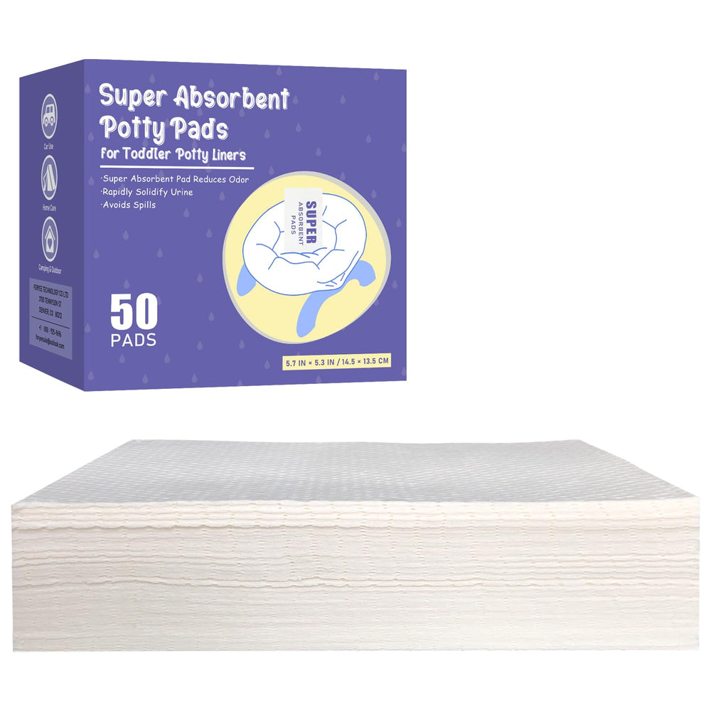 WAAYAA potty pads 50-pack compact travel design ideal for on-the-go potty training.