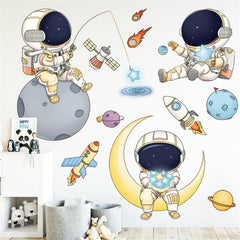 WAFT YEARN space ship decal brings vibrant color to kids' bedrooms.