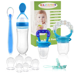 WAJIAYON fruit feeder pacifier blue packaging highlights a versatile feeding option for introducing solids
