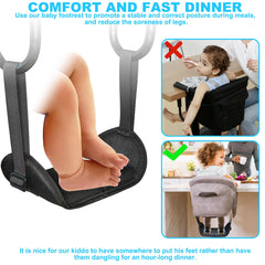 WaiNynyda clip-on footrest with adjustable distance fits growing toddlers