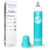 Waiu blue 6 oz baby bottle with temperature control for outings