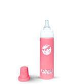 Waiu bottles pink insulated baby bottle, keeps liquids at temperature during outings.
