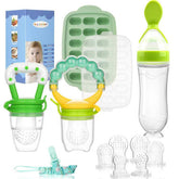 WAJIAYON baby fruit feeder popsicle tray in green promotes safe solid introduction.
