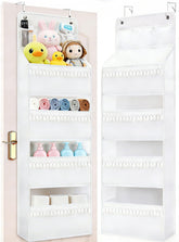 Wakaye over the door organizer with boho pockets in white for tidy storage
