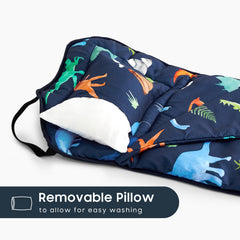 Wake In Cloud dino nap mat with blanket for cozy preschool rest.