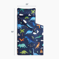 Wake In Cloud dinosaur nap mat rolled for quick preschool transitions
