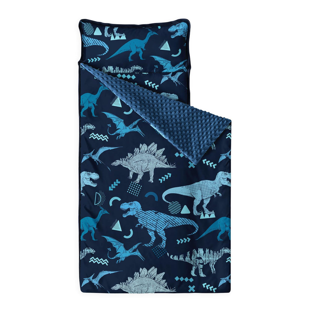 Wake In Cloud Dinosaur Nap Mat showcasing a playful design for nap time adventures at daycare.