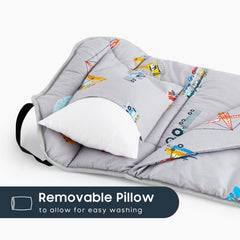Wake In Cloud nap mat 52-inch-wide provides ample space for comfortable naps.