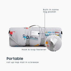 Wake In Cloud nap mat detachable pillow offers flexible nap options for toddlers.