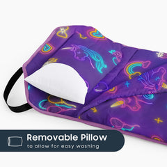 Wake In Cloud nap mat features elastic corner straps for secure fit