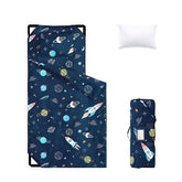 Wake In Cloud nap mat with rocket design for comfy daycare naps