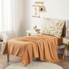 Wake In Cloud floral toddler bedding pillowcase close-up.
