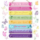 WAKOSAN butterfly wall plaque set brightens kids' room with educational patterns.