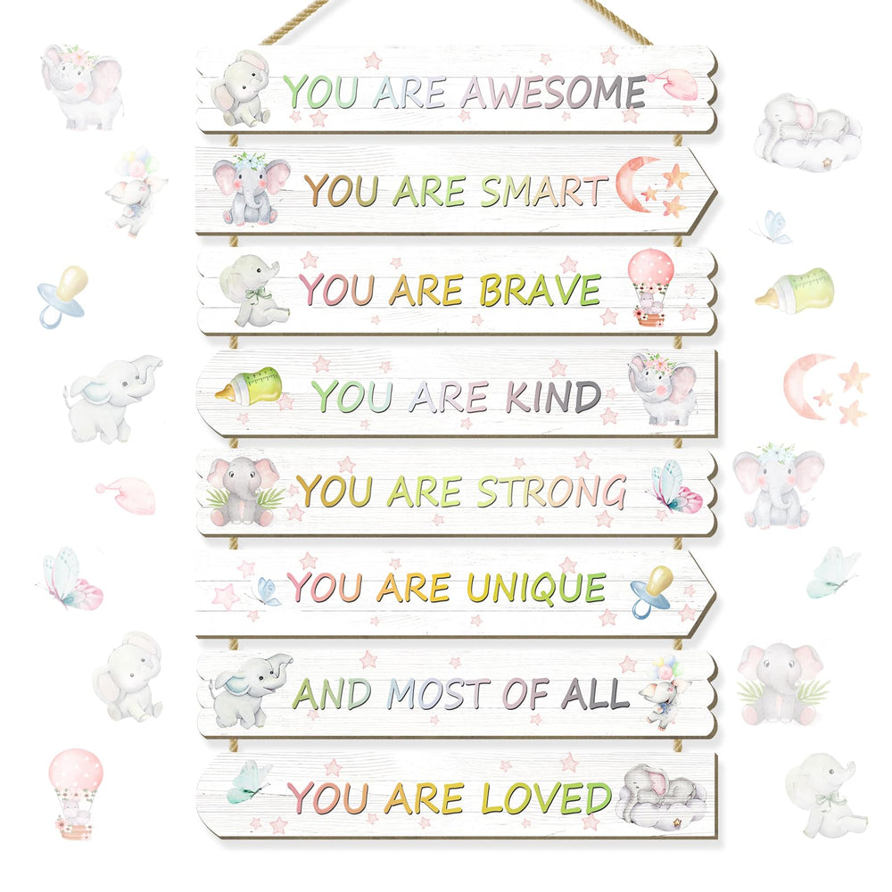 WAKOSAN Elephant wall art collection adds a playful focal point to kids room decor