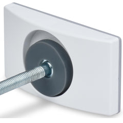 Wall Nanny bottom spindle protector reduces wall contact during gate use.