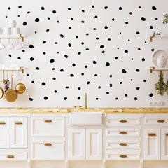Wall Palz Decalcomania irregular dots set of 216 creates a modern living room accent