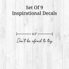WALL PALZ motivational quotes set decals in chic black vinyl for walls